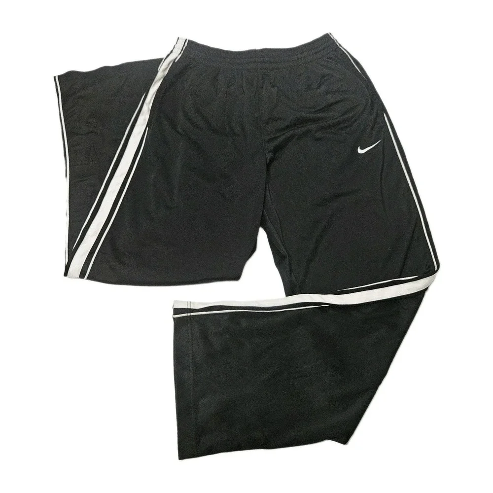 Nike Basketball Pants Black White Stripes Loose Fit Men's Size Medium